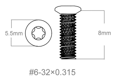 Zestaw śrub 3 szt. | 6-32x0.315’’ [T10] - Ubitzu