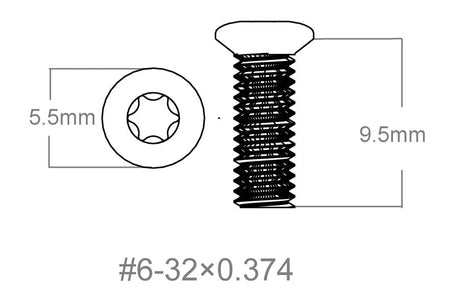 Zestaw śrub 3 szt. | 6-32x0.374’’ [T10] - Ubitzu
