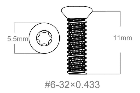 Zestaw śrub 3 szt. | 6-32x0.433’’ [T10] - Ubitzu